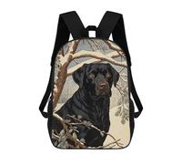 sinyumoney Mochila Unisex Vintage Black Labrador Mochila De Viaje Con Estampado 3D Mochila Informal Para Portátil Mochila Escolar Ligera Para Hombres Mujeres Niños Niñas 17inch