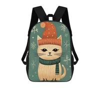 sinyumoney Mochila Unisex Vintage Christmas Cat Mochila De Viaje Con Estampado 3D Mochila Informal Para Portátil Mochila Escolar Ligera Para Hombres, Mujeres, Niños Y Niñas 17inch