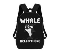 sinyumoney Mochila Unisex Whale Hello There Mochila De Viaje Con Estampado 3D Mochila Informal Para Portátil Mochila Escolar Ligera Para Hombres, Mujeres, Niños Y Niñas 17inch