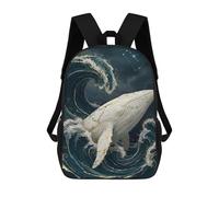 sinyumoney Mochila Unisex Whale in Ocean Waves with Constellation Mochila De Viaje Con Estampado 3D Mochila Informal Para Portátil Mochila Escolar Ligera Para Hombres Mujeres Niños Niñas 17inch