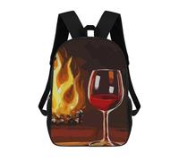sinyumoney Mochila Unisex Wine Bar Drink Mochila De Viaje Con Estampado 3D Mochila Informal Para Portátil Mochila Escolar Ligera Para Hombres, Mujeres, Niños Y Niñas 17inch