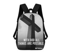 sinyumoney Mochila Unisex with God Mochila De Viaje Con Estampado 3D Mochila Informal Para Portátil Mochila Escolar Ligera Para Hombres Mujeres Niños Niñas 17inch