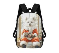 sinyumoney Mochila Unisex Wolf Santa Reading Toilet Room Mochila De Viaje Con Estampado 3D Mochila Informal Para Portátil Mochila Escolar Ligera Para Hombres, Mujeres, Niños Y Niñas 17inch