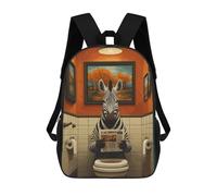 sinyumoney Mochila Unisex Zebra in Bathroom Toilet Funny Mochila De Viaje Con Estampado 3D Mochila Informal Para Portátil Mochila Escolar Ligera Para Hombres, Mujeres, Niños Y Niñas 17inch