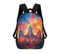 sinyumoney Mochilas 3D Para Niños Mochila Escolar Angkor Wat Art Mochila Escolar Con Impresión 3D Para Niños De Primaria Y Secundaria 17inch