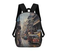 sinyumoney Mochilas 3D Para Niños Mochila Escolar Bangkok Thailand in Oil Mochila Escolar Con Impresión 3D Para Niños De Primaria Y Secundaria 17inch