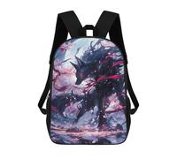 sinyumoney Mochilas 3D Para Niños Mochila Escolar Black Kitsune Sakura Mochila Escolar Con Impresión 3D Para Niños De Primaria Y Secundaria 17inch