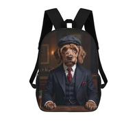 sinyumoney Mochilas 3D Para Niños Mochila Escolar Brown Cockapoo Dog in Suit at The Pub Mochila Escolar Con Impresión 3D Para Niños De Primaria Y Secundaria 17inch