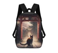 sinyumoney Mochilas 3D Para Niños Mochila Escolar Cat Gate Japan Landscape Mochila Escolar Con Impresión 3D Para Niños De Primaria Y Secundaria 17inch