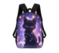 sinyumoney Mochilas 3D Para Niños Mochila Escolar Cat Kitten Christmas Light Mochila Escolar Con Impresión 3D Para Niños De Primaria Y Secundaria 17inch