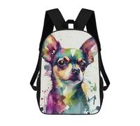 sinyumoney Mochilas 3D Para Niños Mochila Escolar Chihuahua Watercolor Mochila Escolar Con Impresión 3D Para Niños De Primaria Y Secundaria 17inch