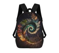 sinyumoney Mochilas 3D Para Niños Mochila Escolar Cosmic Spiral Leaf Mochila Escolar Con Impresión 3D Para Niños De Primaria Y Secundaria 17inch