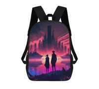 sinyumoney Mochilas 3D Para Niños Mochila Escolar Couple River Landscape Mochila Escolar Con Impresión 3D Para Niños De Primaria Y Secundaria 17inch