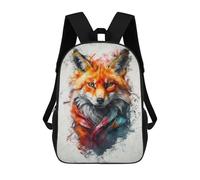 sinyumoney Mochilas 3D Para Niños Mochila Escolar Curious Colorful Fox Mochila Escolar Con Impresión 3D Para Niños De Primaria Y Secundaria 17inch