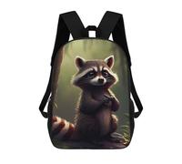 sinyumoney Mochilas 3D Para Niños Mochila Escolar Cute Raccoon Animal Mochila Escolar Con Impresión 3D Para Niños De Primaria Y Secundaria 17inch