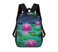 sinyumoney Mochilas 3D Para Niños Mochila Escolar Floating Islands And Lotus Flowers Mochila Escolar Con Impresión 3D Para Niños De Primaria Y Secundaria 17inch