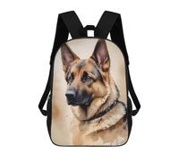 sinyumoney Mochilas 3D Para Niños Mochila Escolar German Shepherd Watercolor Mochila Escolar Con Impresión 3D Para Niños De Primaria Y Secundaria 17inch