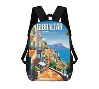 sinyumoney Mochilas 3D Para Niños Mochila Escolar Gibraltar Mediterranean Mochila Escolar Con Impresión 3D Para Niños De Primaria Y Secundaria 17inch