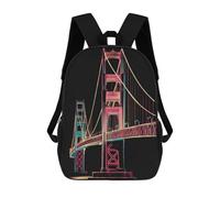 sinyumoney Mochilas 3D Para Niños Mochila Escolar Golden Gate Bridge Mochila Escolar Con Impresión 3D Para Niños De Primaria Y Secundaria 17inch