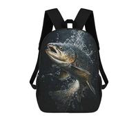 sinyumoney Mochilas 3D Para Niños Mochila Escolar Leaping Trout Painting Trout in Shadows Mochila Escolar Con Impresión 3D Para Niños De Primaria Y Secundaria 17inch