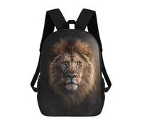 sinyumoney Mochilas 3D Para Niños Mochila Escolar Lion Dark Mist Portrait Mochila Escolar Con Impresión 3D Para Niños De Primaria Y Secundaria 17inch
