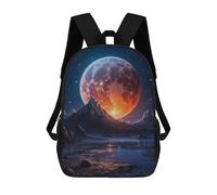 sinyumoney Mochilas 3D Para Niños Mochila Escolar Majestic Full Moon Mochila Escolar Con Impresión 3D Para Niños De Primaria Y Secundaria 17inch
