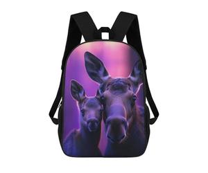 sinyumoney Mochilas 3D Para Niños Mochila Escolar Mother Moose And Calf Mochila Escolar Con Impresión 3D Para Niños De Primaria Y Secundaria 17inch