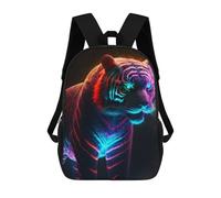 sinyumoney Mochilas 3D Para Niños Mochila Escolar Neon Tiger Mochila Escolar Con Impresión 3D Para Niños De Primaria Y Secundaria 17inch