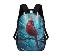 sinyumoney Mochilas 3D Para Niños Mochila Escolar Red Cardinal Bird Mochila Escolar Con Impresión 3D Para Niños De Primaria Y Secundaria 17inch