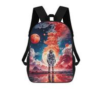 sinyumoney Mochilas 3D Para Niños Mochila Escolar Red Space Astronaut Moon Mochila Escolar Con Impresión 3D Para Niños De Primaria Y Secundaria 17inch