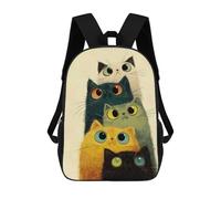 sinyumoney Mochilas 3D Para Niños Mochila Escolar Stack of Colorful Cartoon Cats Mochila Escolar Con Impresión 3D Para Niños De Primaria Y Secundaria 17inch