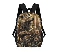 sinyumoney Mochilas 3D Para Niños Mochila Escolar Stained Glass Bear Mochila Escolar Con Impresión 3D Para Niños De Primaria Y Secundaria 17inch