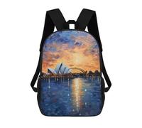 sinyumoney Mochilas 3D Para Niños Mochila Escolar Sydney Opera House Mochila Escolar Con Impresión 3D Para Niños De Primaria Y Secundaria 17inch