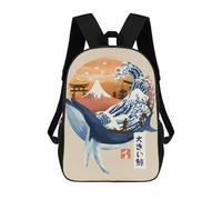 sinyumoney Mochilas 3D Para Niños Mochila Escolar The Great Whale Mochila Escolar Con Impresión 3D Para Niños De Primaria Y Secundaria 17inch