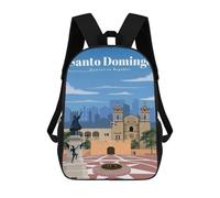 sinyumoney Mochilas 3D Para Niños Mochila Escolar Travel to Santo Domingo Mochila Escolar Con Impresión 3D Para Niños De Primaria Y Secundaria 17inch