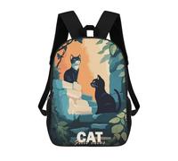 sinyumoney Mochilas 3D Para Niños Mochila Escolar Two Cats in A Garden Mochila Escolar Con Impresión 3D Para Niños De Primaria Y Secundaria 17inch