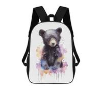 sinyumoney Mochilas 3D Para Niños Mochila Escolar Watercolor Baby Black Bear Mochila Escolar Con Impresión 3D Para Niños De Primaria Y Secundaria 17inch