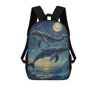 sinyumoney Mochilas 3D Para Niños Mochila Escolar Whales Leaping Under Stars Mochila Escolar Con Impresión 3D Para Niños De Primaria Y Secundaria 17inch