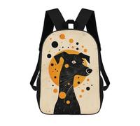 sinyumoney Mochilas Abstract Dog Vector Portrait with Orange Circle Mochila Escolar Para Niños Mochila Escolar Impresa En 3D Para Niños Estudiantes De Primaria Y Secundaria 17inch