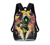 sinyumoney Mochilas Alien Pursuit Space Odyssey Mochila Escolar Para Niños Mochila Escolar Impresa En 3D Para Niños Estudiantes De Primaria Y Secundaria 17inch