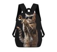 sinyumoney Mochilas American Shorthair Trumpet Mochila Escolar Para Niños Mochila Escolar Impresa En 3D Para Niños Estudiantes De Primaria Y Secundaria 17inch