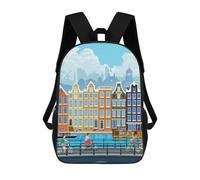sinyumoney Mochilas Amsterdam Travel Print Mochila Escolar Para Niños Mochila Escolar Impresa En 3D Para Niños Estudiantes De Primaria Y Secundaria 17inch