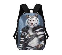 sinyumoney Mochilas Armored White Tiger Guardian Mochila Escolar Para Niños Mochila Escolar Impresa En 3D Para Niños Estudiantes De Primaria Y Secundaria 17inch