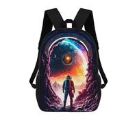 sinyumoney Mochilas Astronaut Gazing at Alien Planet Mochila Escolar Para Niños Mochila Escolar Impresa En 3D Para Niños Estudiantes De Primaria Y Secundaria 17inch