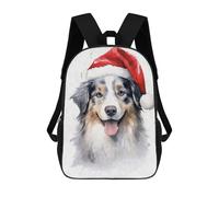 sinyumoney Mochilas Australian Shepherd Xmas Mochila Escolar Para Niños Mochila Escolar Impresa En 3D Para Niños Estudiantes De Primaria Y Secundaria 17inch