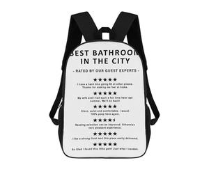 sinyumoney Mochilas Best Bathroom In The City Mochila Escolar Para Niños Mochila Escolar Impresa En 3D Para Niños Estudiantes De Primaria Y Secundaria 17inch