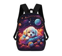 sinyumoney Mochilas Bichon Frise Puppy Mochila Escolar Para Niños Mochila Escolar Impresa En 3D Para Niños Estudiantes De Primaria Y Secundaria 17inch