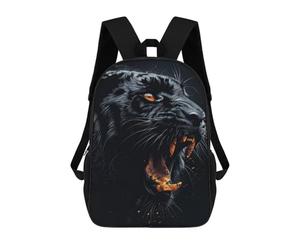 sinyumoney Mochilas Color Splash Lion Mochila Escolar Niños Mochila Escolar Impreso 3D Mochilas Para Niños Primaria Y Media Escuela, Roaring Black Panther, 17"