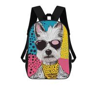 sinyumoney Mochilas Cool Westie Dog Pop Art Mochila Escolar Para Niños Mochila Escolar Impresa En 3D Para Niños Estudiantes De Primaria Y Secundaria 17inch