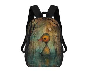 sinyumoney Mochilas Creepy Duck in The Woods Mochila Escolar Para Niños Mochila Escolar Impresa En 3D Para Niños Estudiantes De Primaria Y Secundaria 17inch